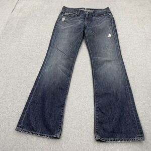 7 For All Mankind Jeans Womens 28 Distressed Bootcut Mid Rise Embroidered